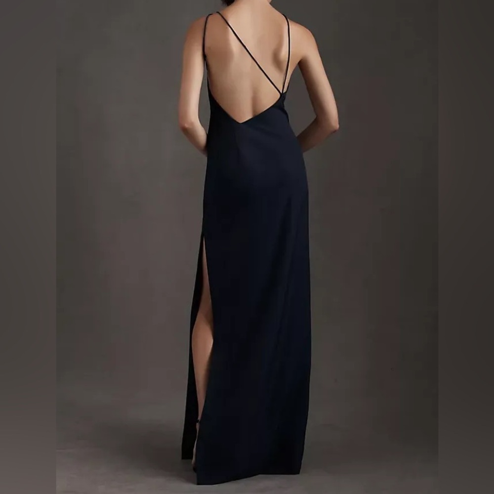 BHLDN Anthropologie Crepe Bridesmaid’s Dress Marta in Midnight Navy Blue